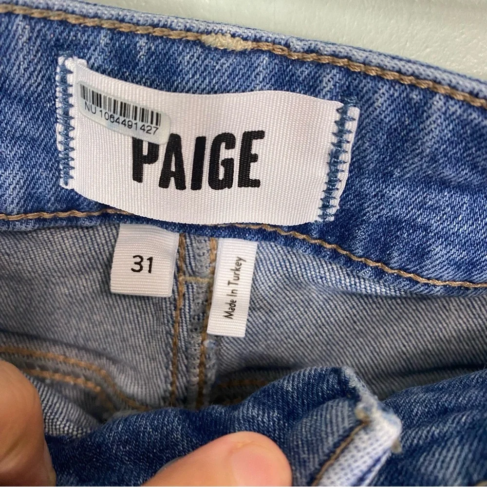 Paige Anessa 31” Seamed‎ Patch Pockets Jeans Denim Wide Leg Blue Size 31 - Picture 4 of 9